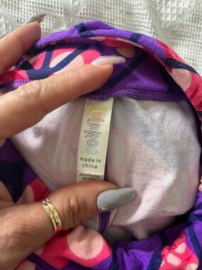 LuLaRoe Vibrant Purple & Pink Abstract Top